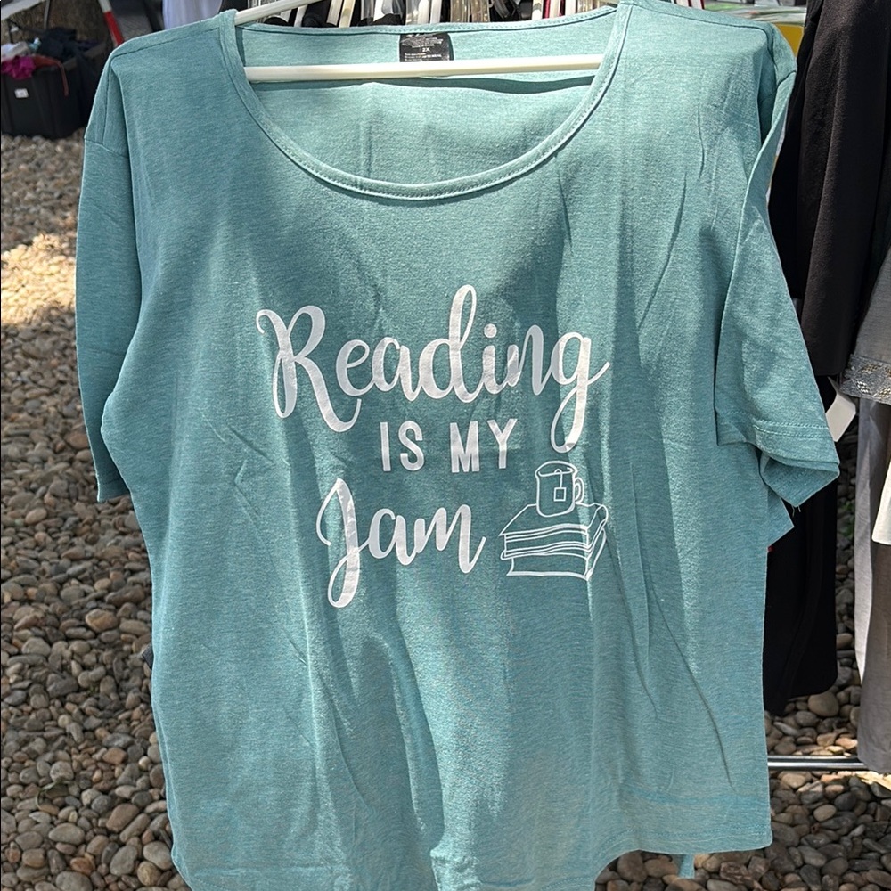 Teal Graphic Tee - Reading is My Jam